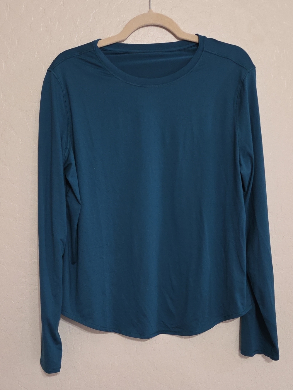 CRZ YOGA Long Sleeve Crewneck Top in Dark Teal